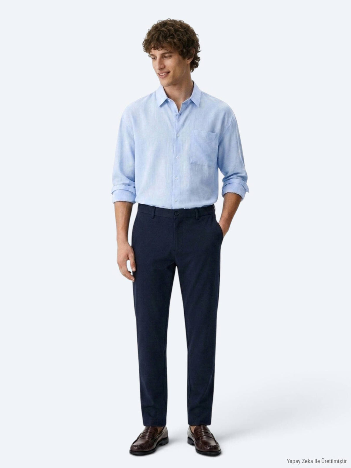 Marineblaue Web-Jogginghose Casual