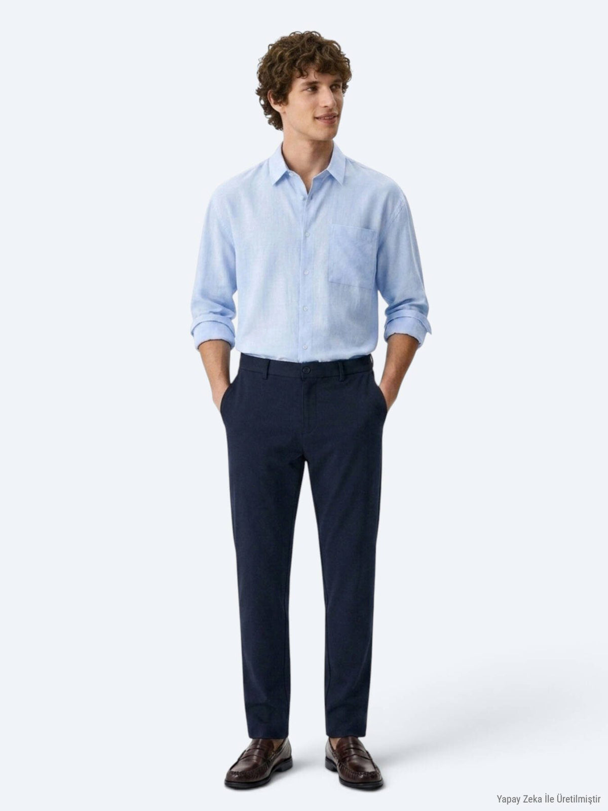 Marineblaue Web-Jogginghose Casual