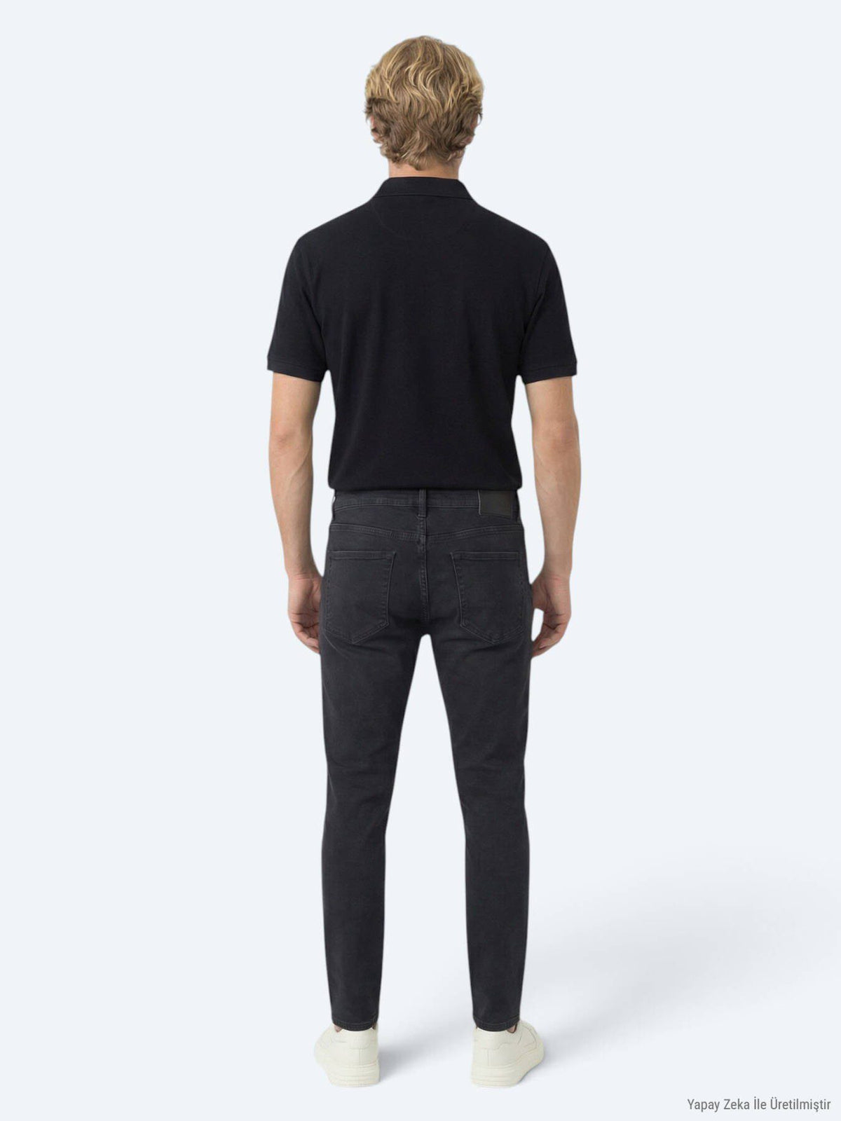 Marineblaues Polo-Shirt aus Baumwollmix