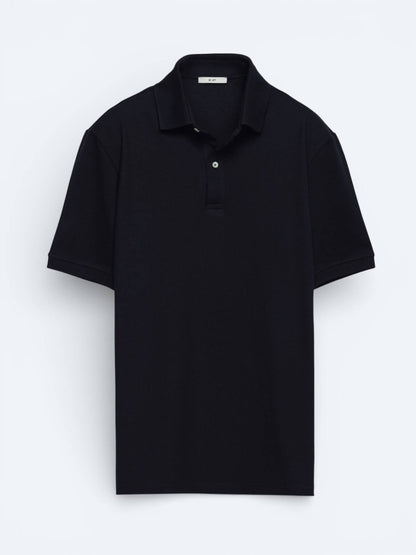 Marineblaues Polo-Shirt aus Baumwollmix