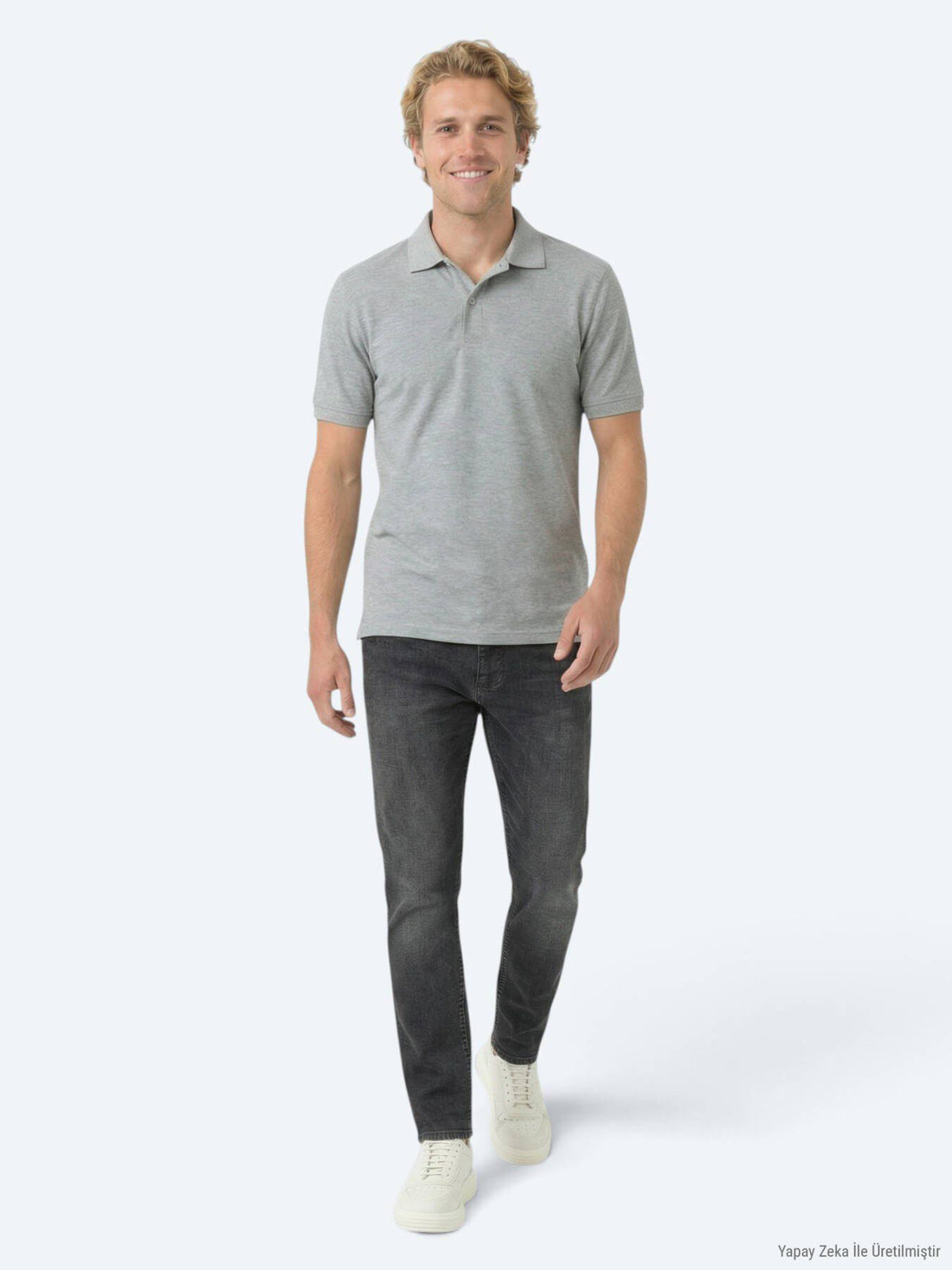Hartkohle Polohemd aus Baumwollmix