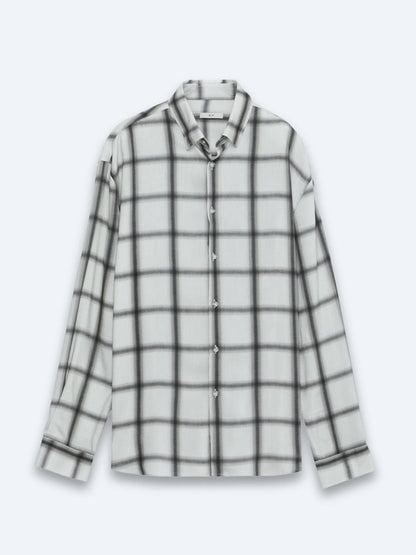 Beige Karomuster Oversize Weichhemd