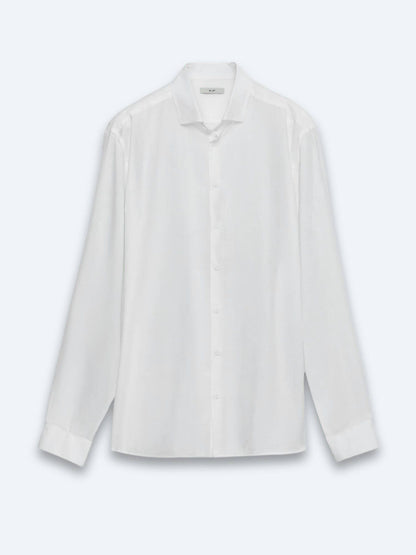 Weißes schlichtes Regular Fit Casual Hemd