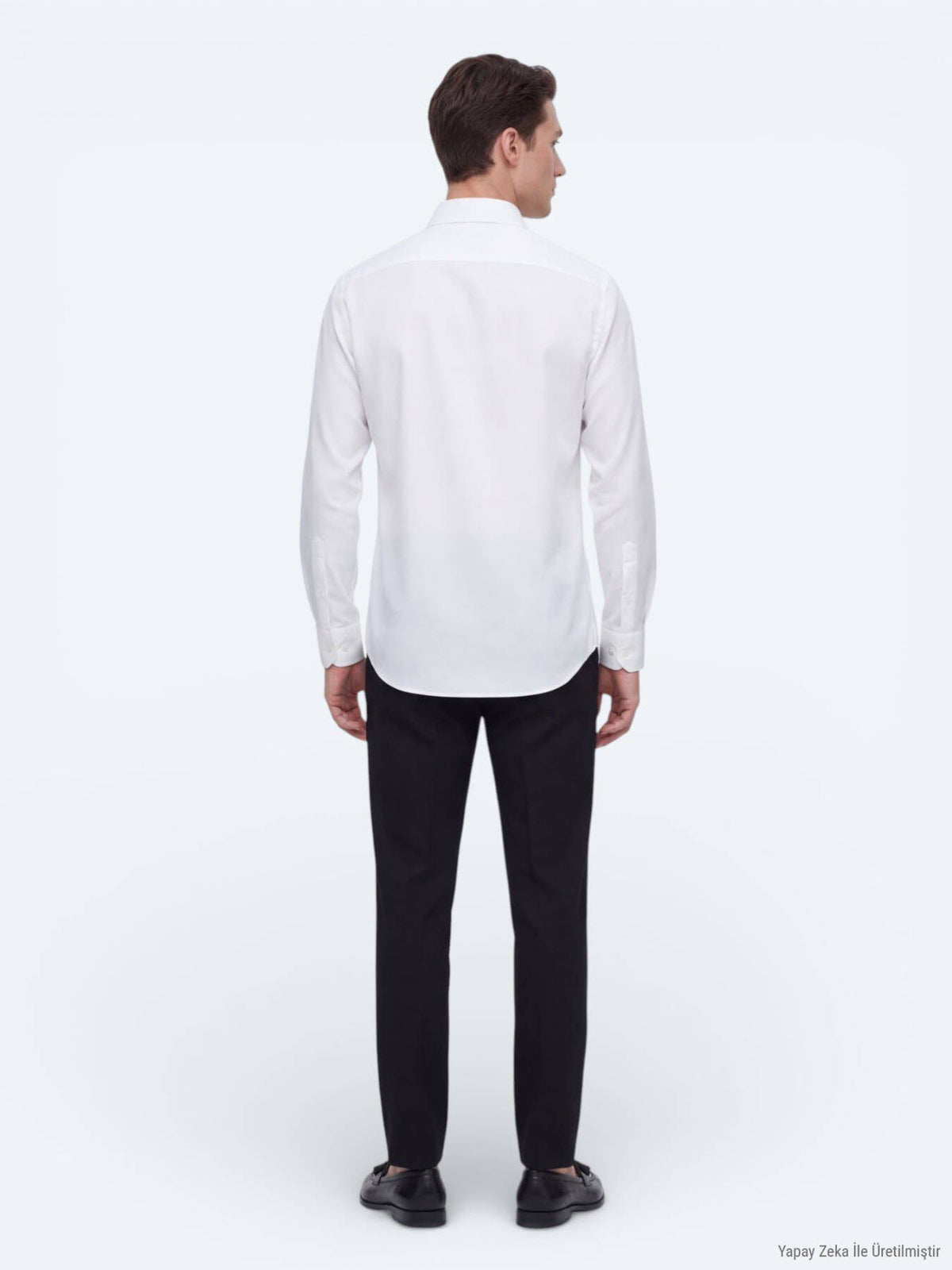 Weißes schlichtes Regular Fit Casual Hemd