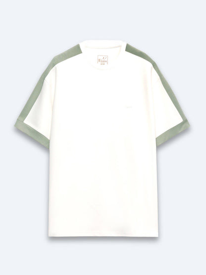 Ecru Unifarben T-Shirt
