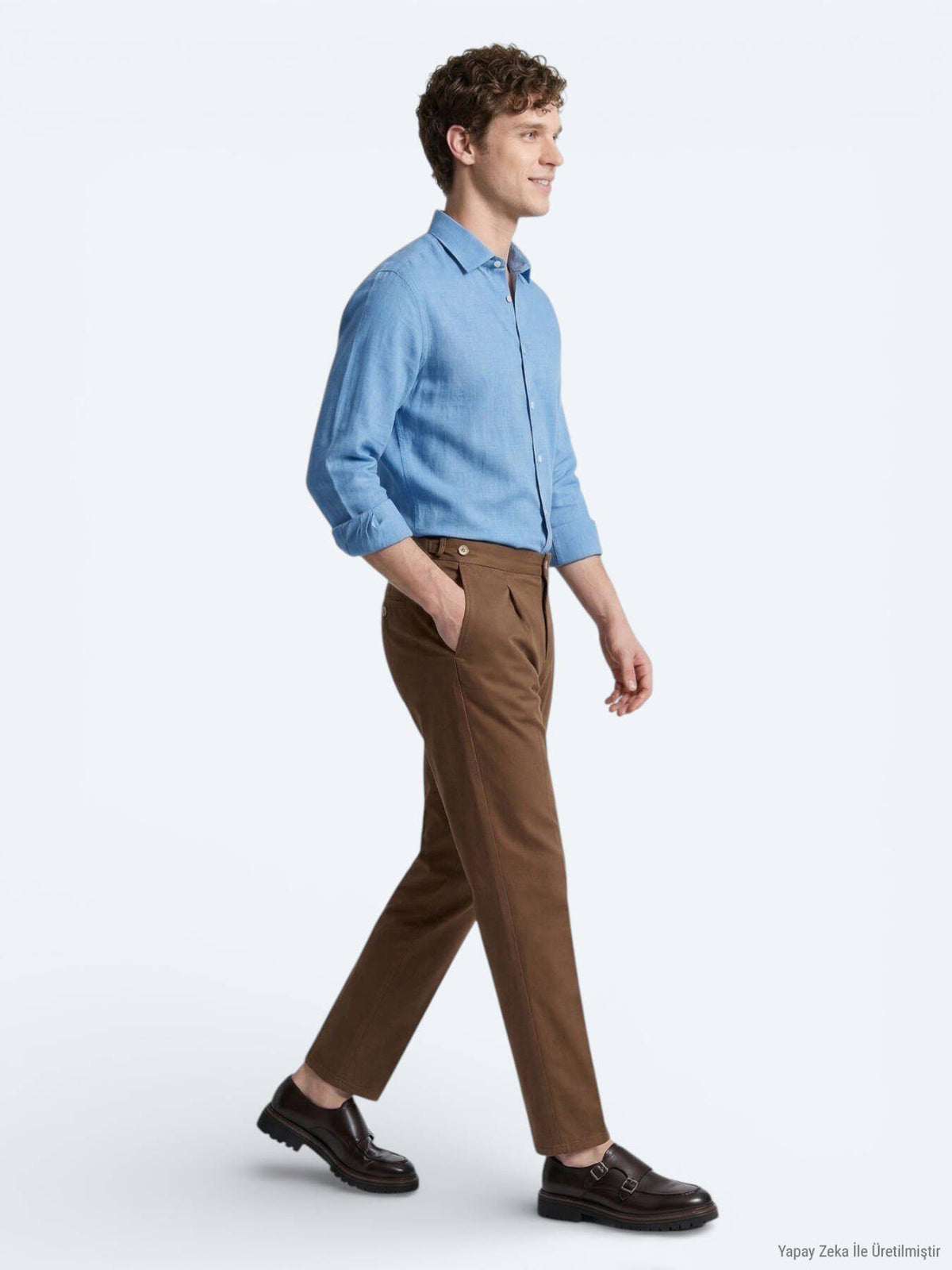 Blaues Casual Hemd Regular Fit 100% Baumwolle