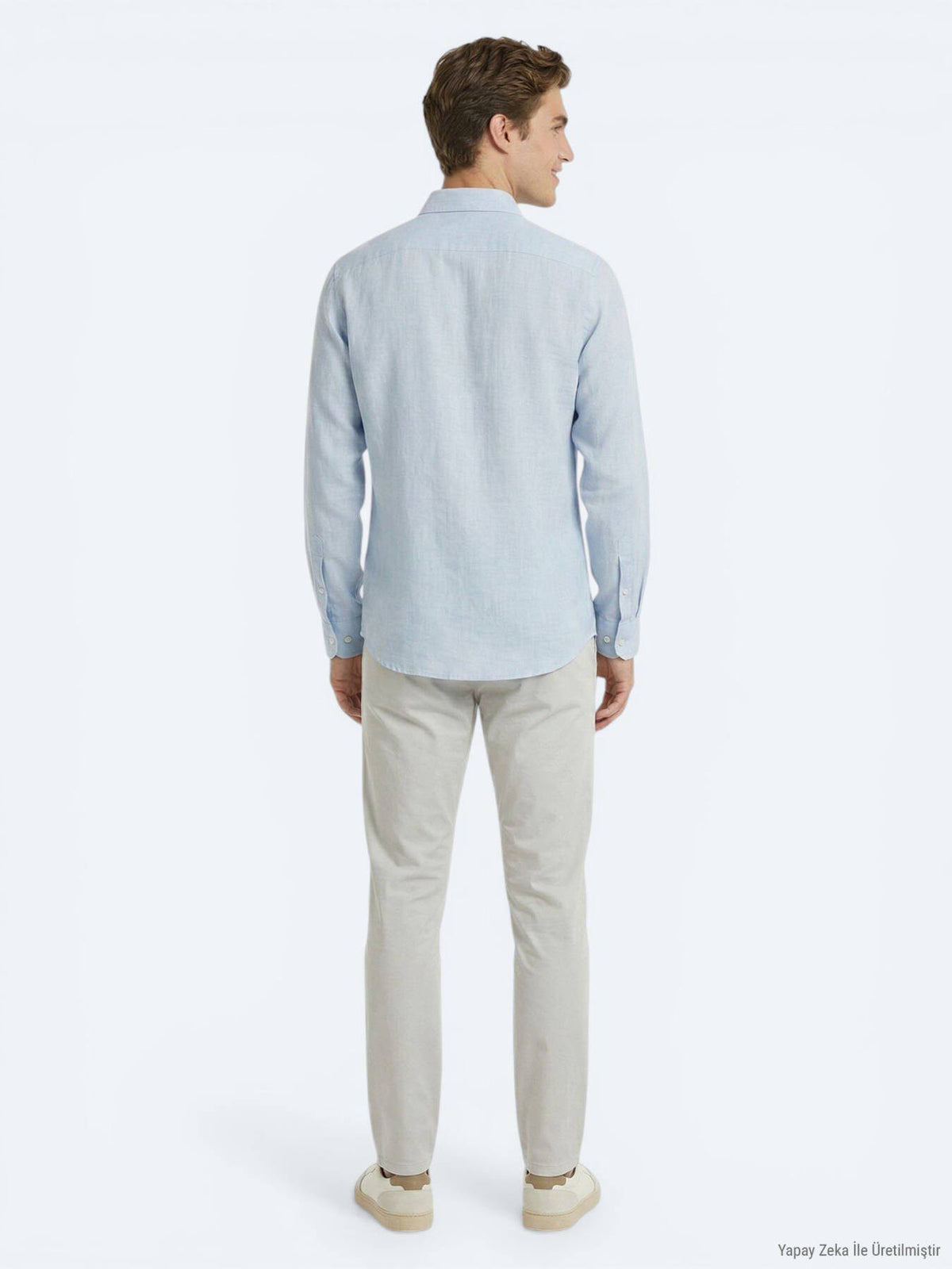 Grau Unifarben Regular Fit Baumwollhemd