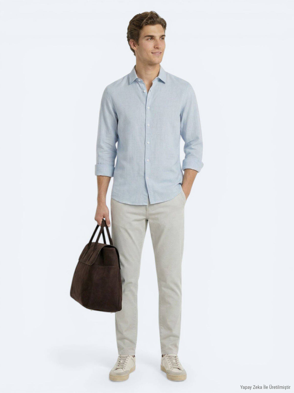 Grau Unifarben Regular Fit Baumwollhemd