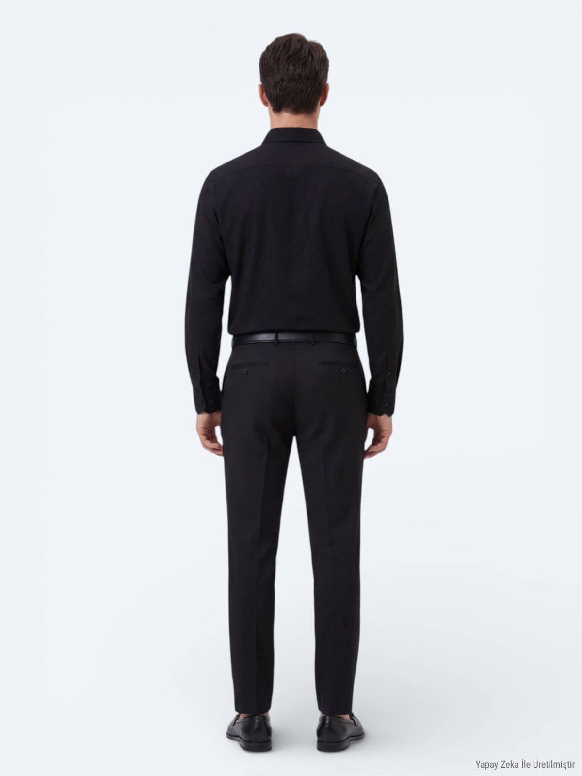 Schwarzes Baumwollhemd Regular Fit