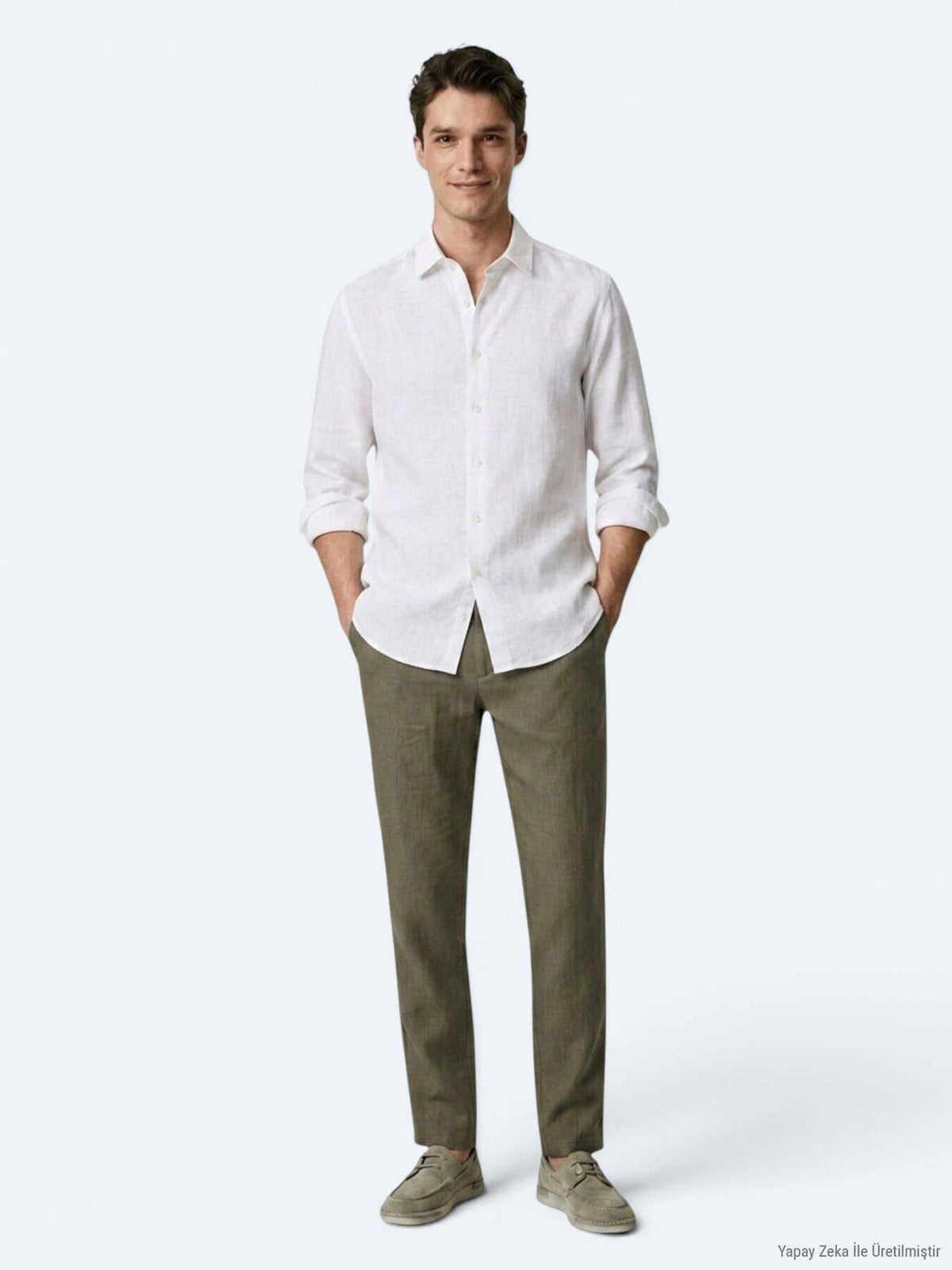 Weißes Regular Fit Baumwollhemd 100%