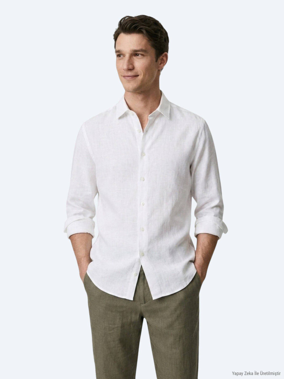 Weißes Regular Fit Baumwollhemd 100%