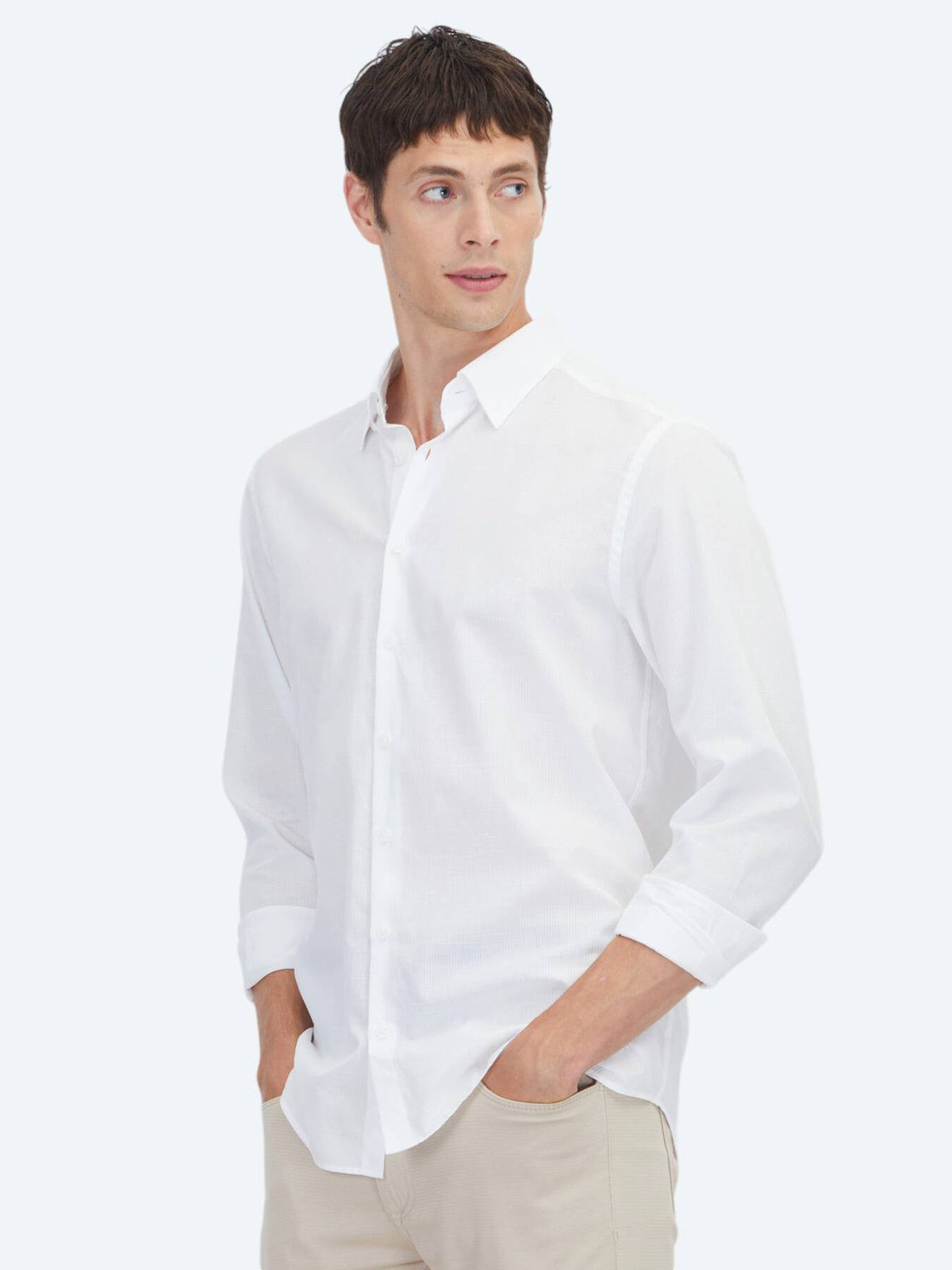 Weißes Casual Hemd aus 100% Baumwolle