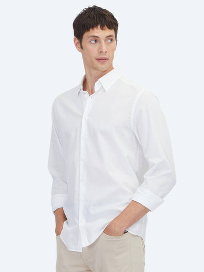Weißes Casual Hemd aus 100% Baumwolle