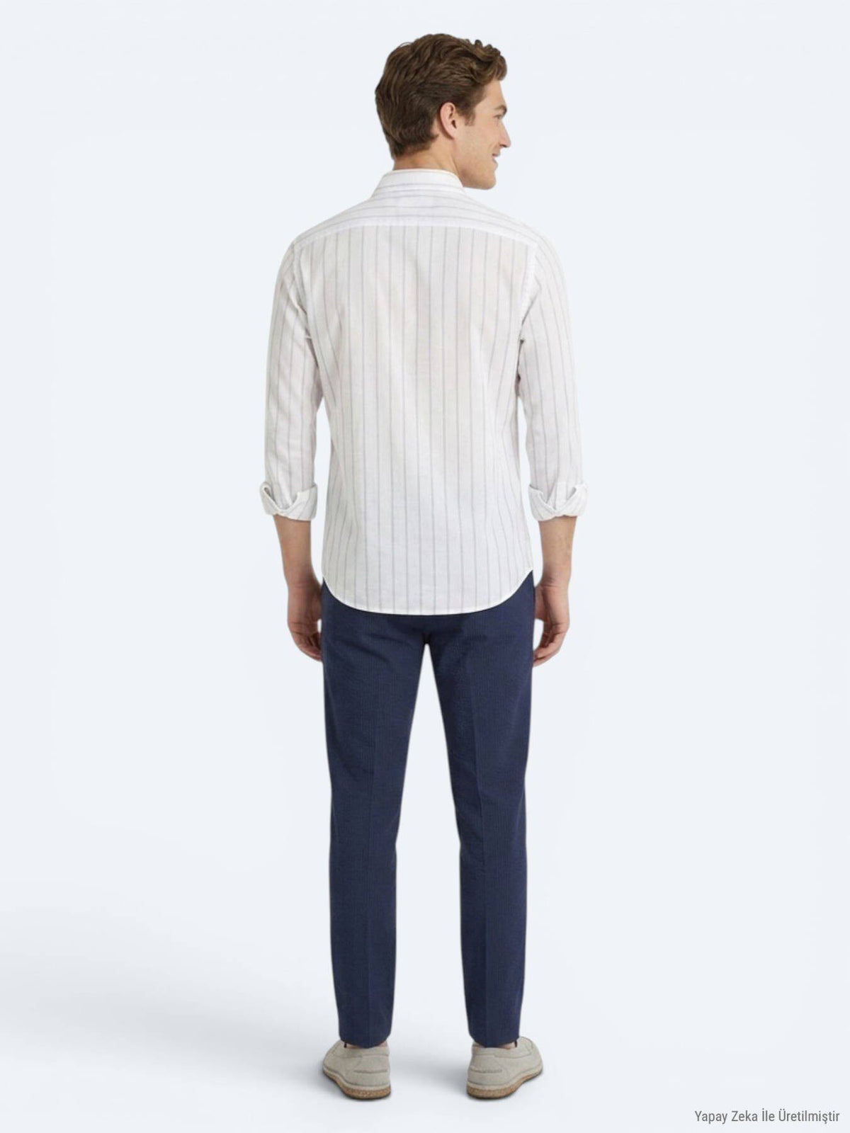 Hellblau Gestreiftes Casual Hemd aus Baumwolle