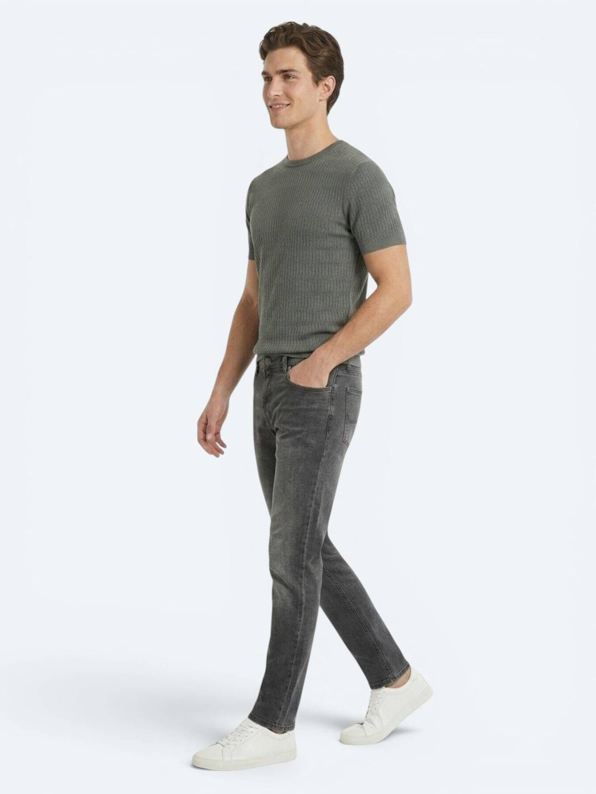 Khaki Regular Fit Jeans 100% Baumwolle