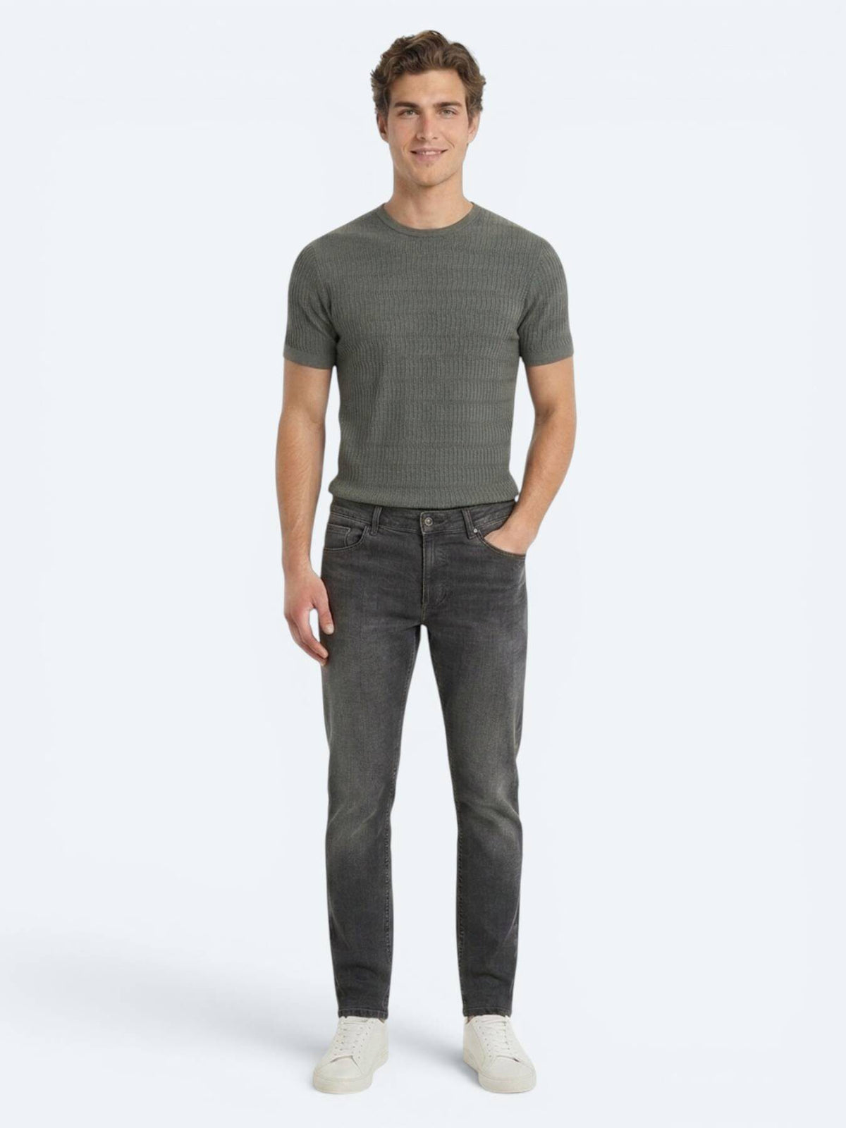 Khaki Regular Fit Jeans 100% Baumwolle