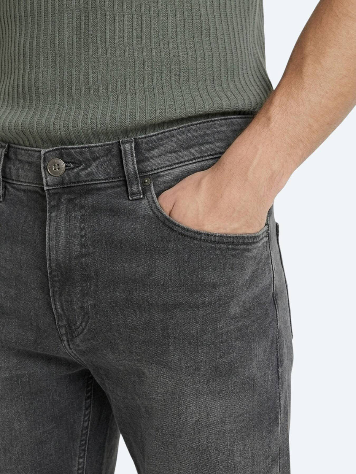 Khaki Regular Fit Jeans 100% Baumwolle