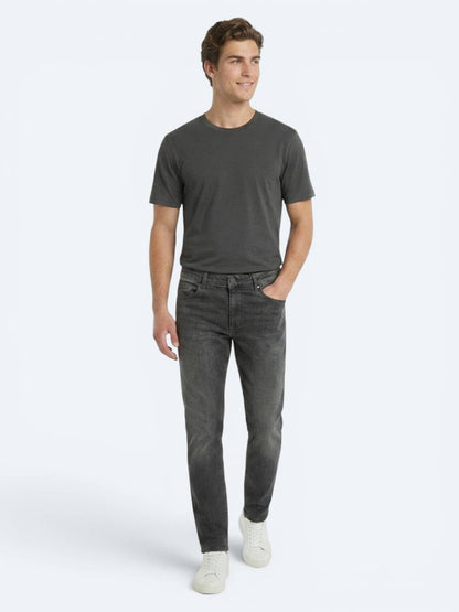 Grüne Regular Fit Denim-Hose 100% Baumwolle
