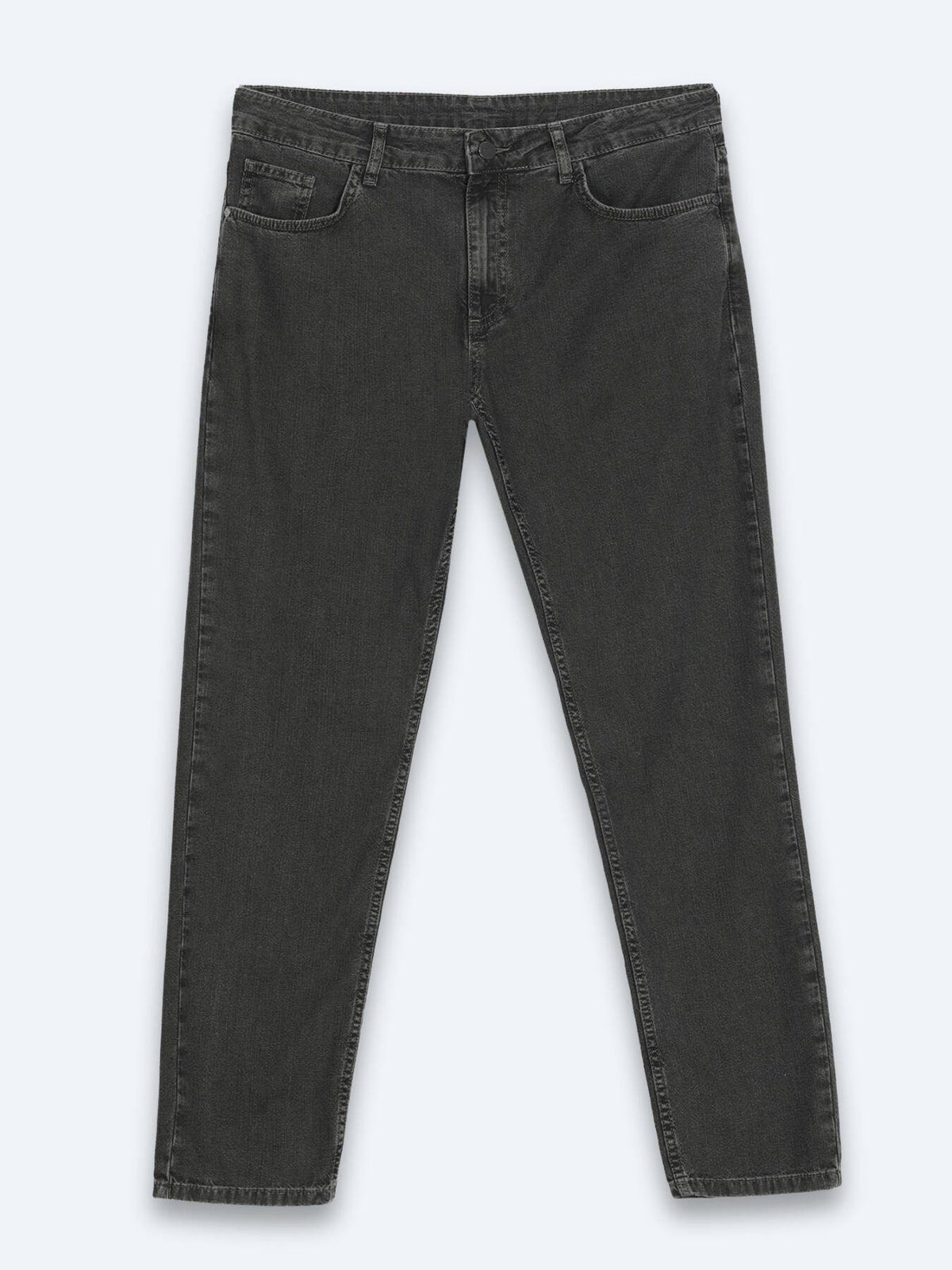 Grüne Regular Fit Denim-Hose 100% Baumwolle