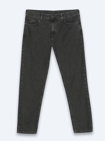Grüne Regular Fit Denim-Hose 100% Baumwolle