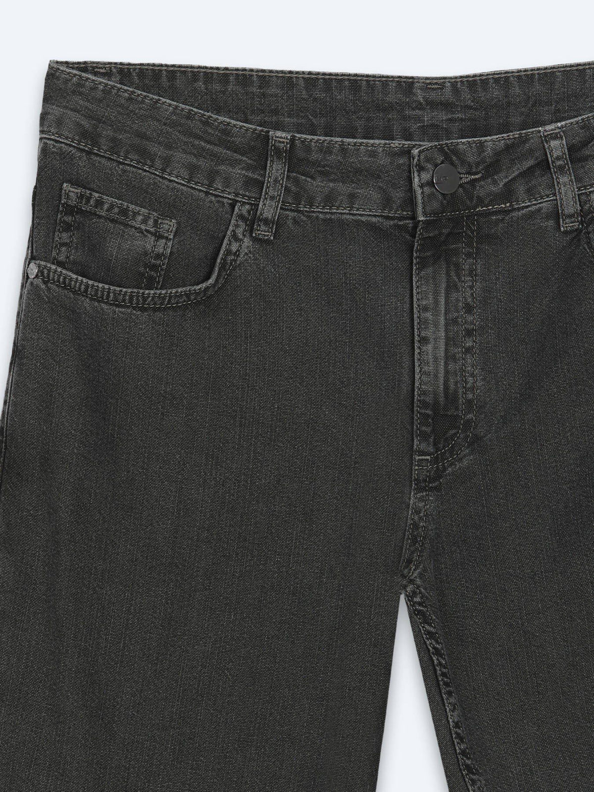 Grüne Regular Fit Denim-Hose 100% Baumwolle