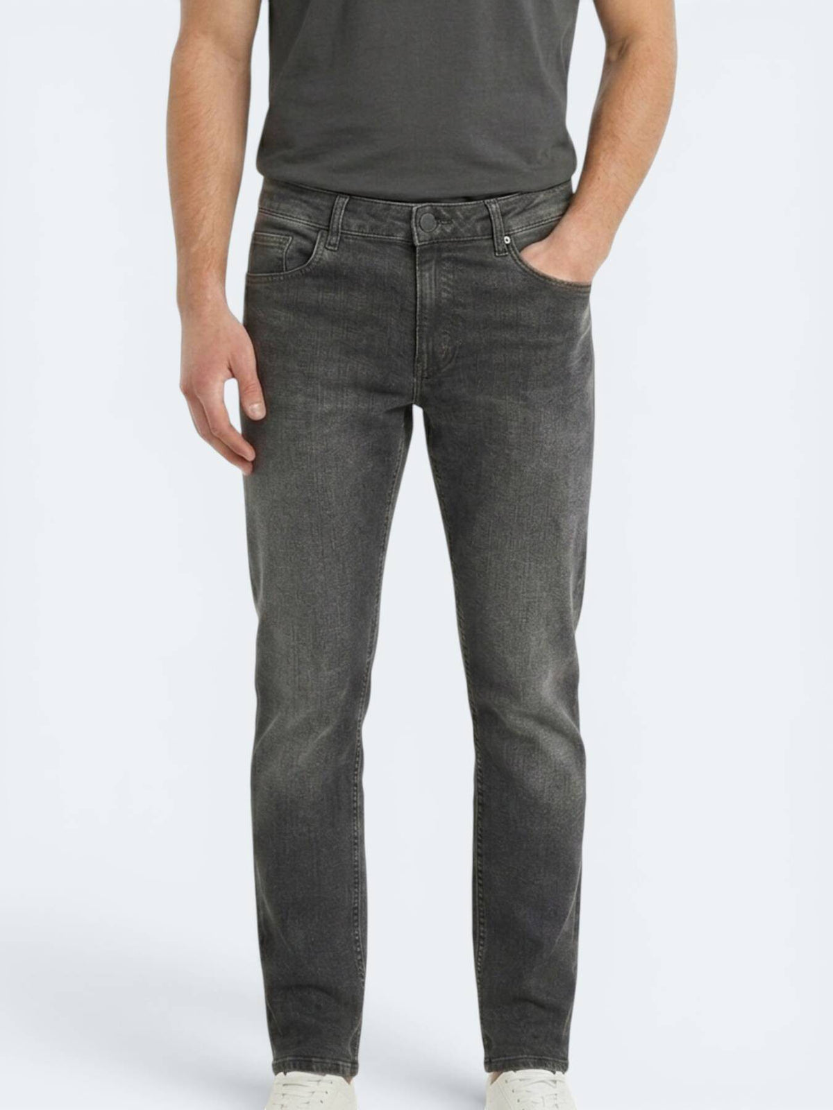 Grüne Regular Fit Denim-Hose 100% Baumwolle