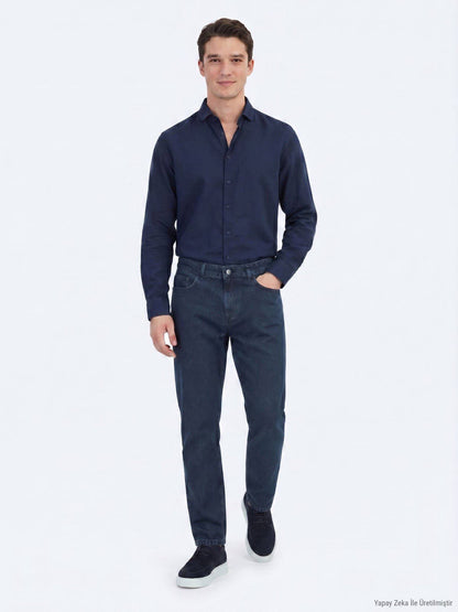 Indigo Regular Fit Jeans 100% Baumwolle