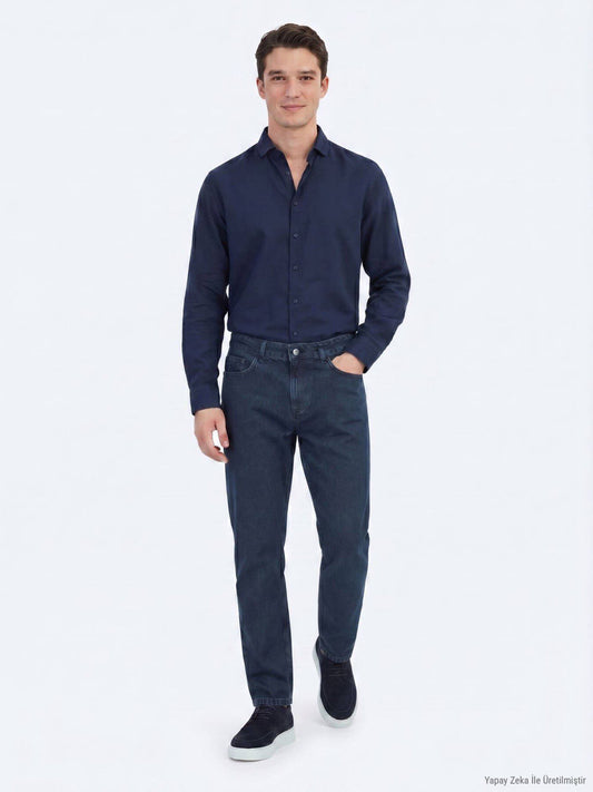 Indigo Regular Fit Jeans 100% Baumwolle