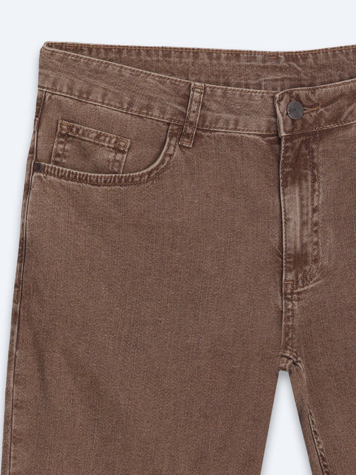 Braune Regular Fit Denim-Hose 100% Baumwolle