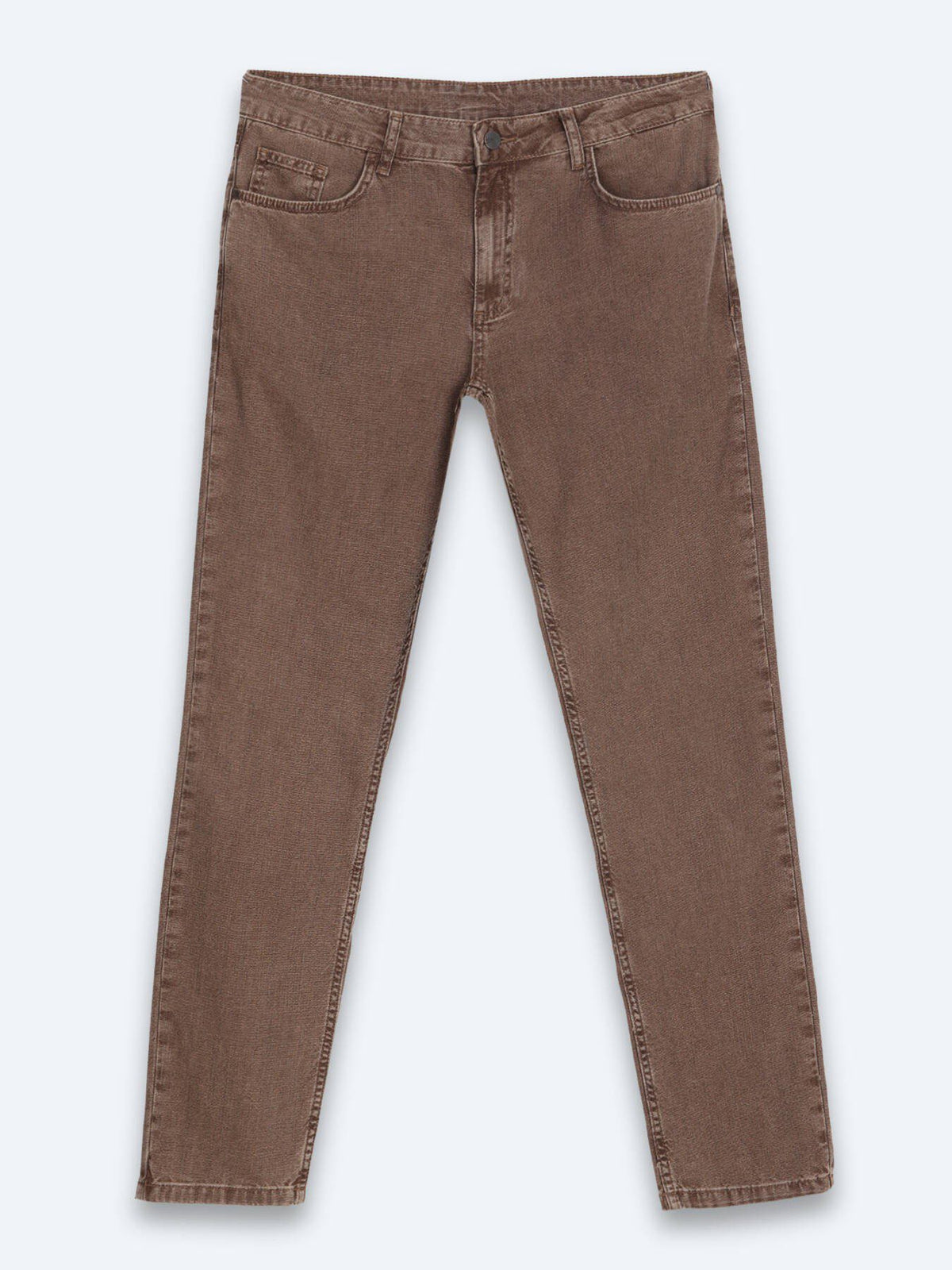 Braune Regular Fit Denim-Hose 100% Baumwolle