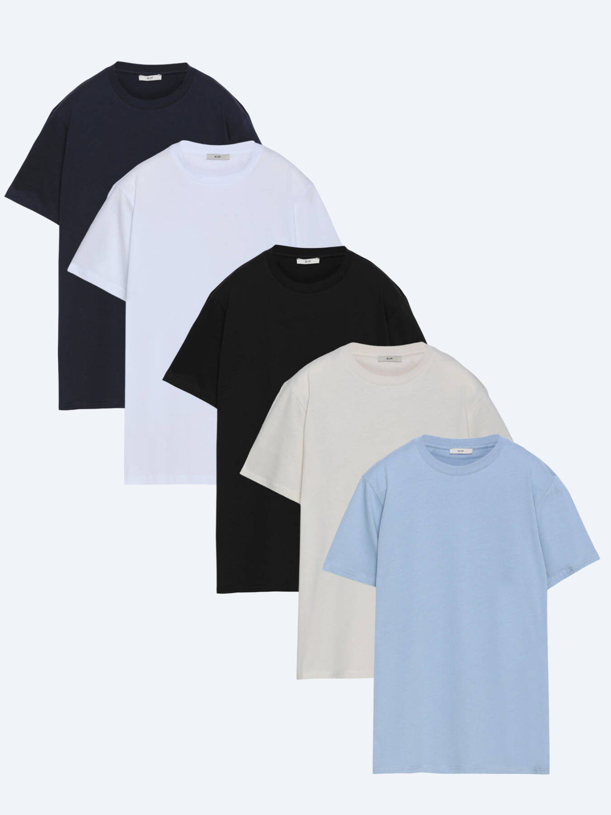 5er-Pack einfarbige T-Shirts aus 100 % Baumwolle