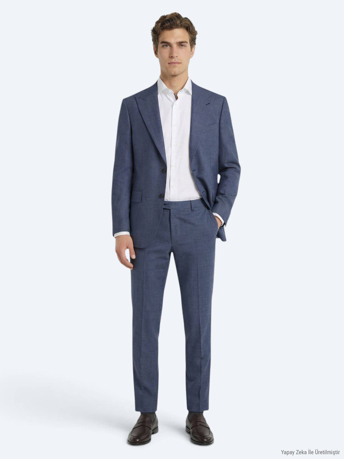 Blauer Wollmischanzug