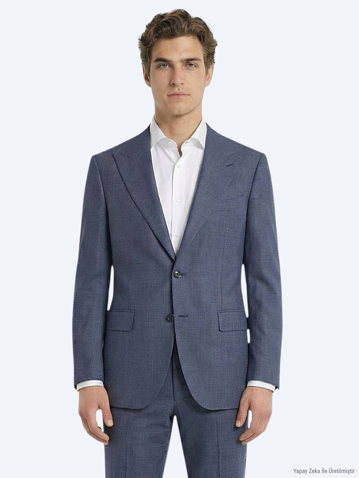 Blauer Wollmischanzug