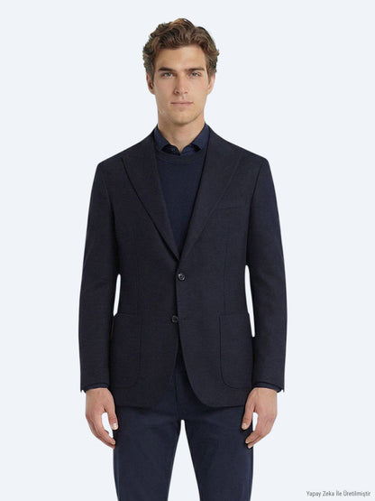 Marineblaue Baumwolljacke