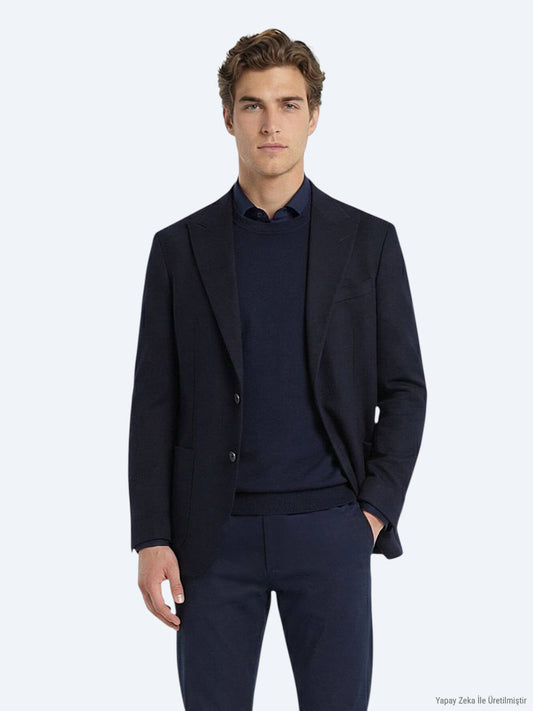 Marineblaue Baumwolljacke
