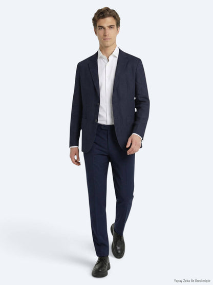 Bunte Micro Modern Fit 100% Leinenjacke