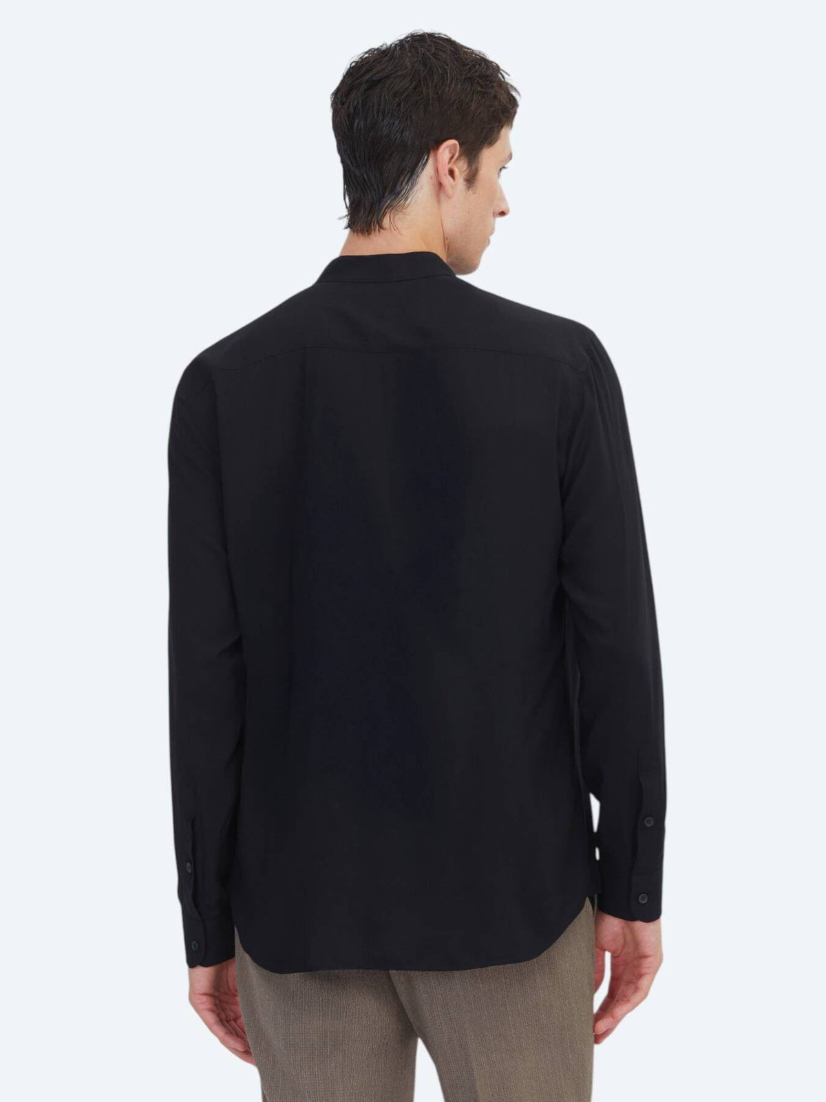 Schwarzes Regular Fit Webhemd