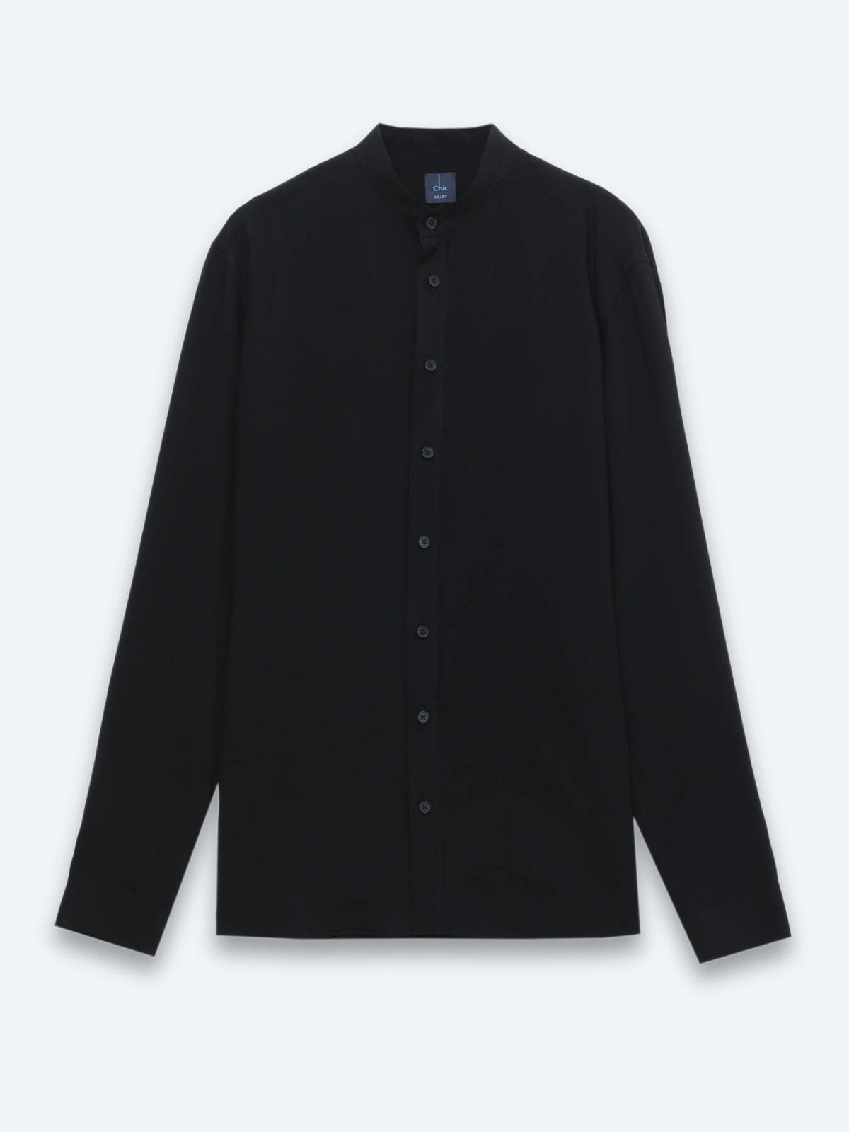 Schwarzes Regular Fit Webhemd