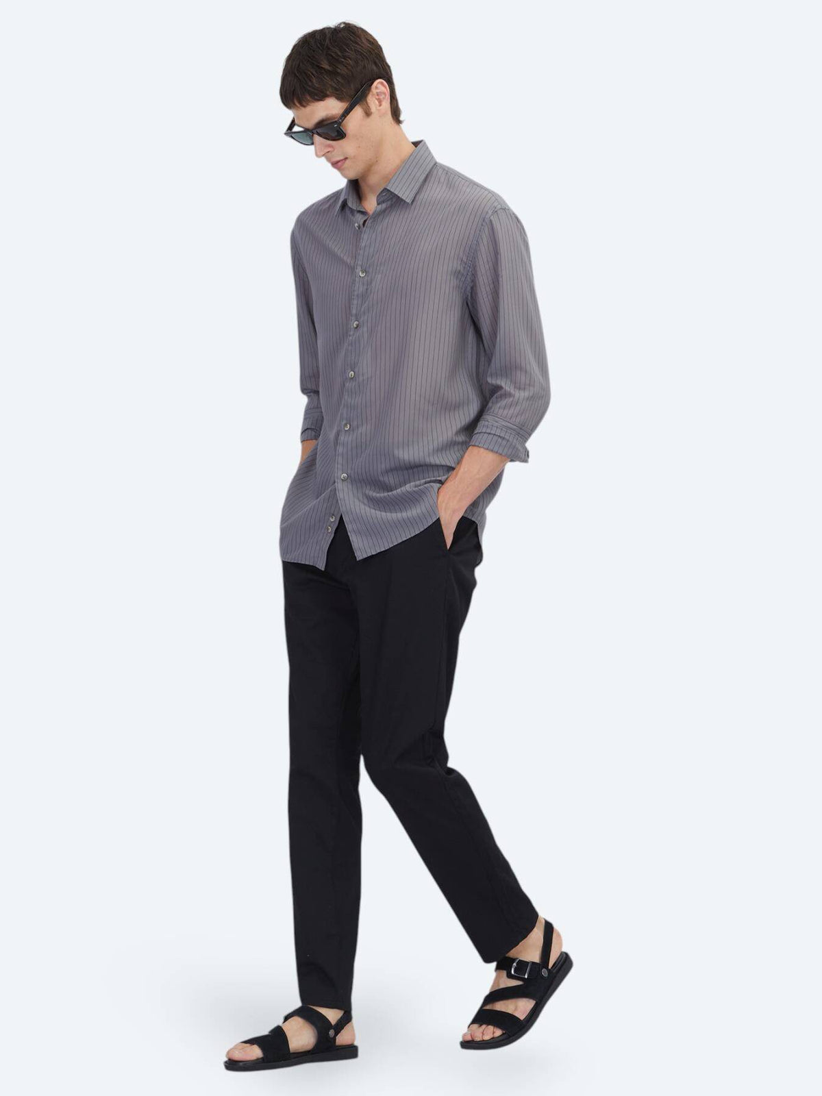Hartkohle Gestreiftes Oversize Hemd