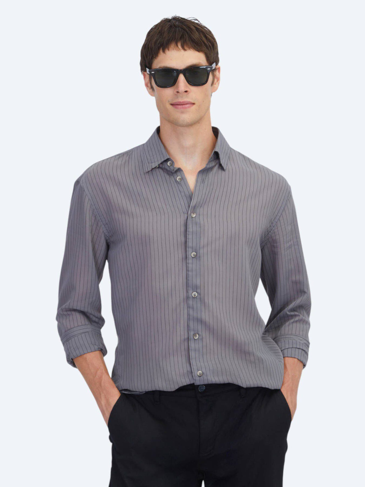 Hartkohle Gestreiftes Oversize Hemd