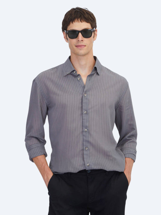 Hartkohle Gestreiftes Oversize Hemd