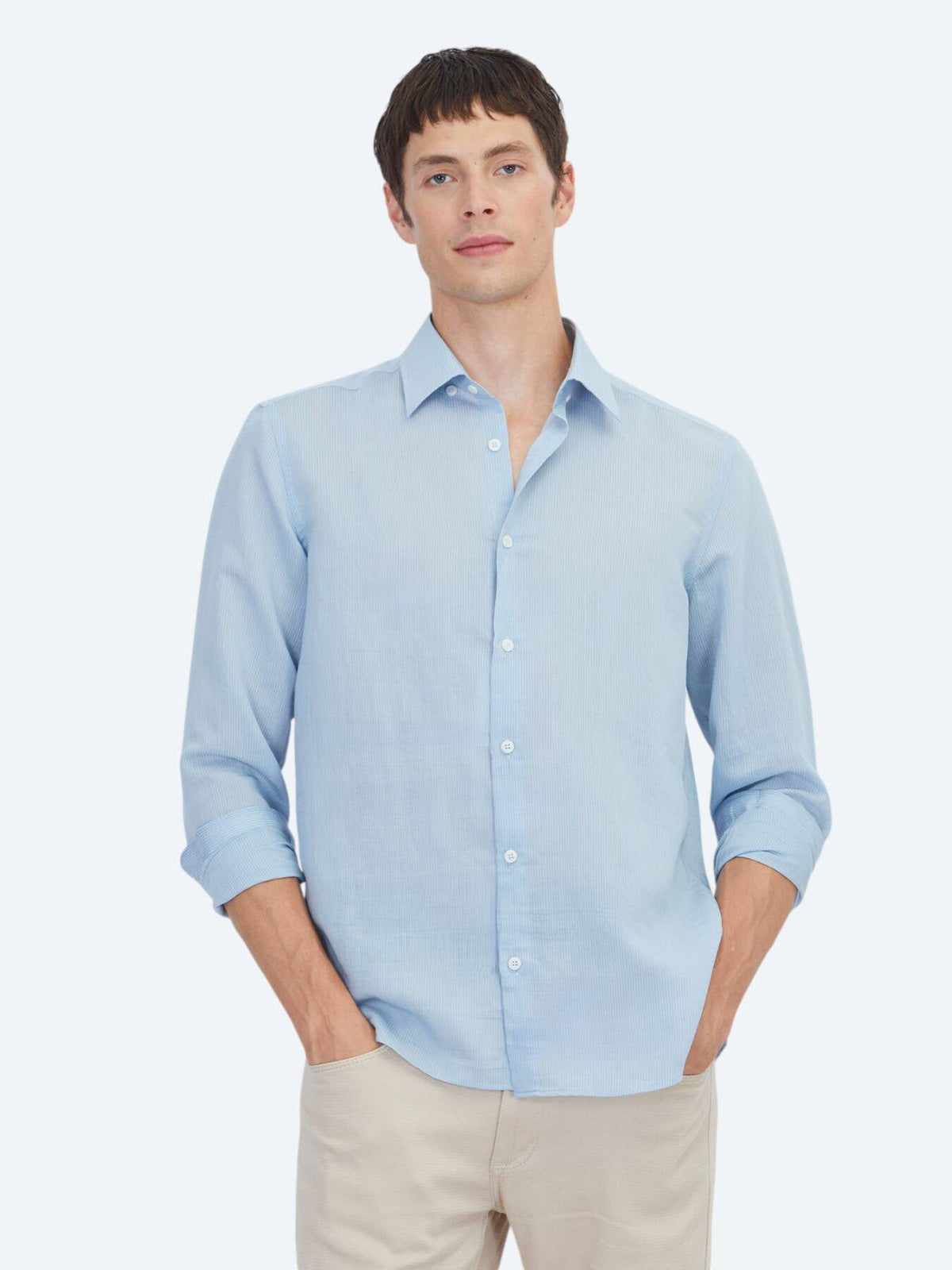 Blau Gestreiftes Casual Hemd Regular Fit