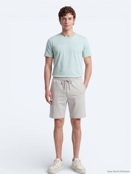 Grüne Strick Bermuda Regular Fit