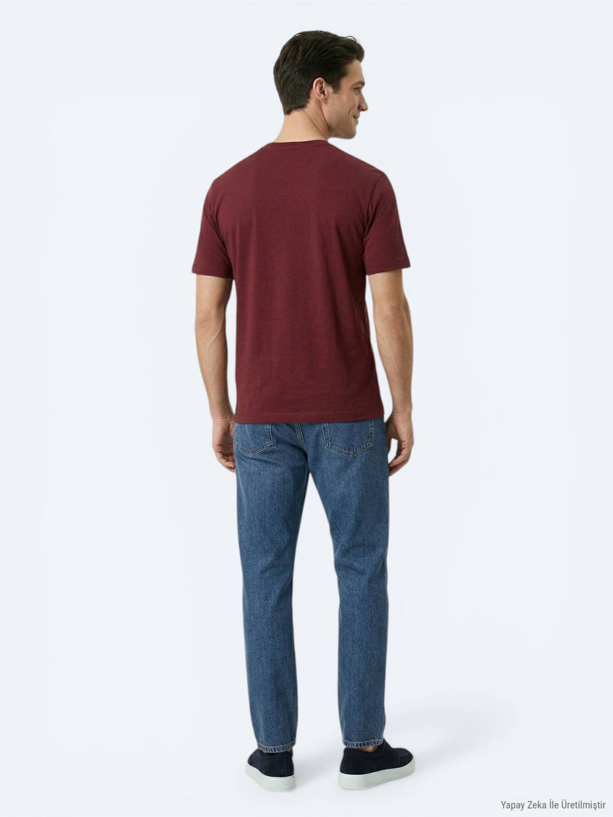 Bordeaux Unifarben T-Shirt