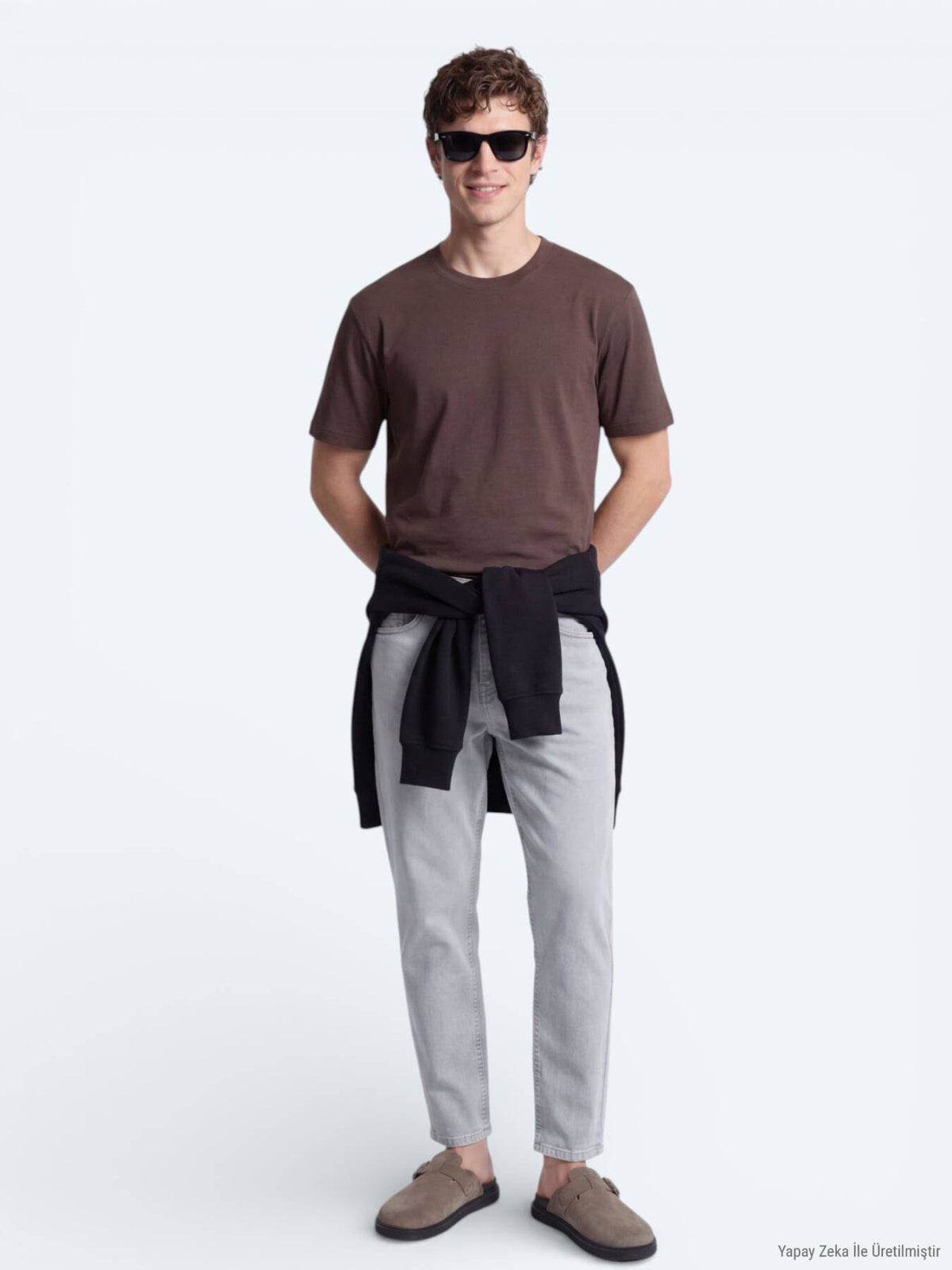 Braunes schlichtes T-Shirt