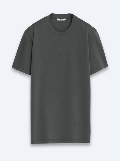 Dunkelkhaki Unifarben T-Shirt