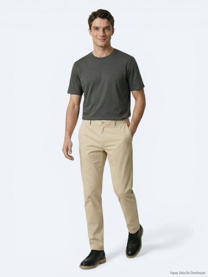 Dunkelkhaki Unifarben T-Shirt