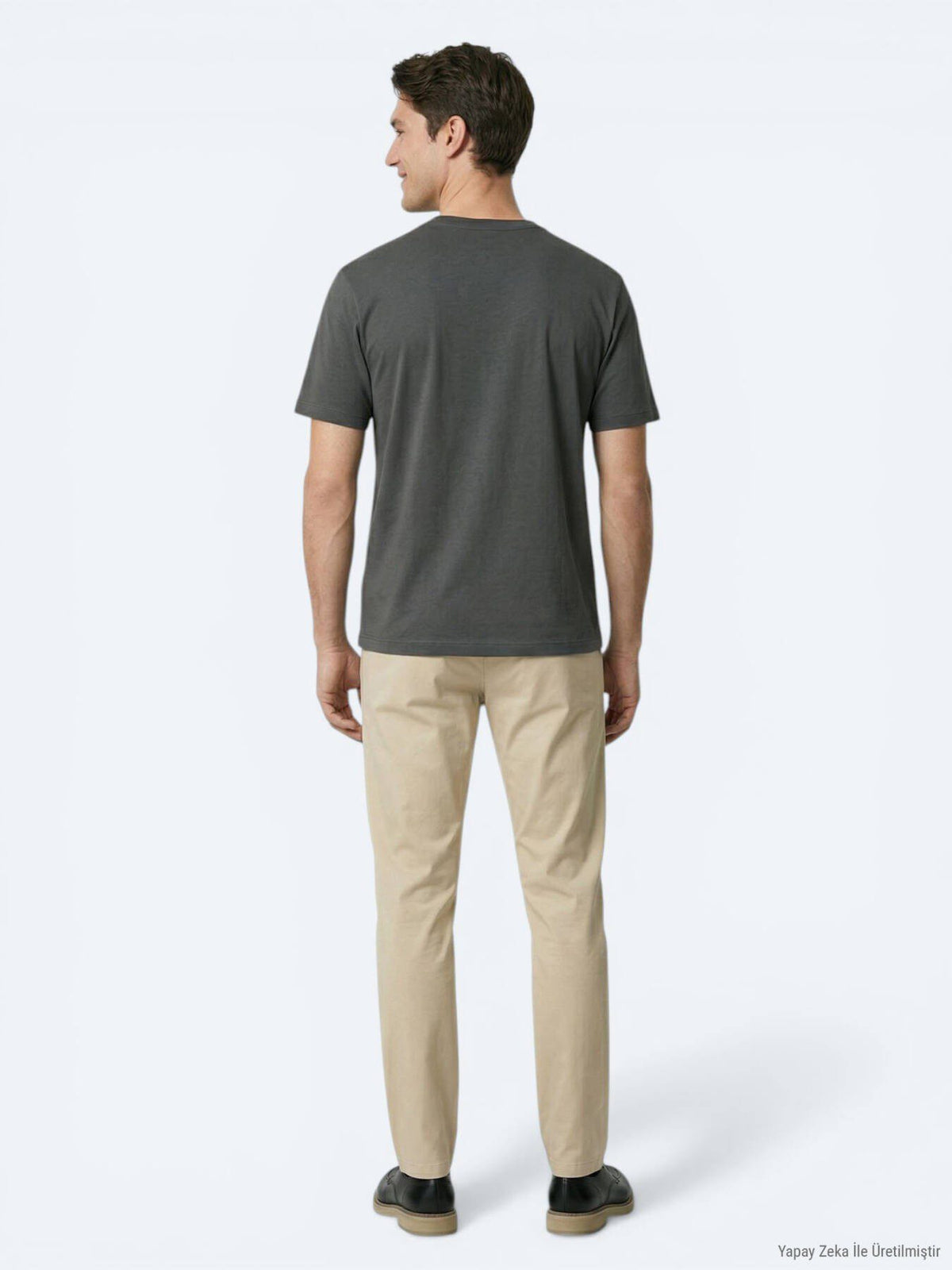 Dunkelkhaki Unifarben T-Shirt