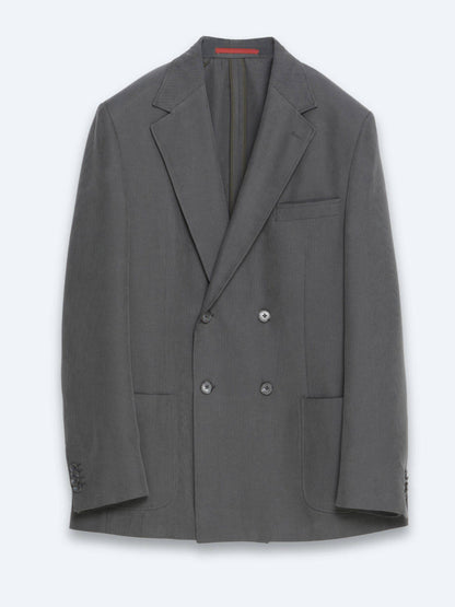 Khaki Gestreifter Modern Fit Anzug