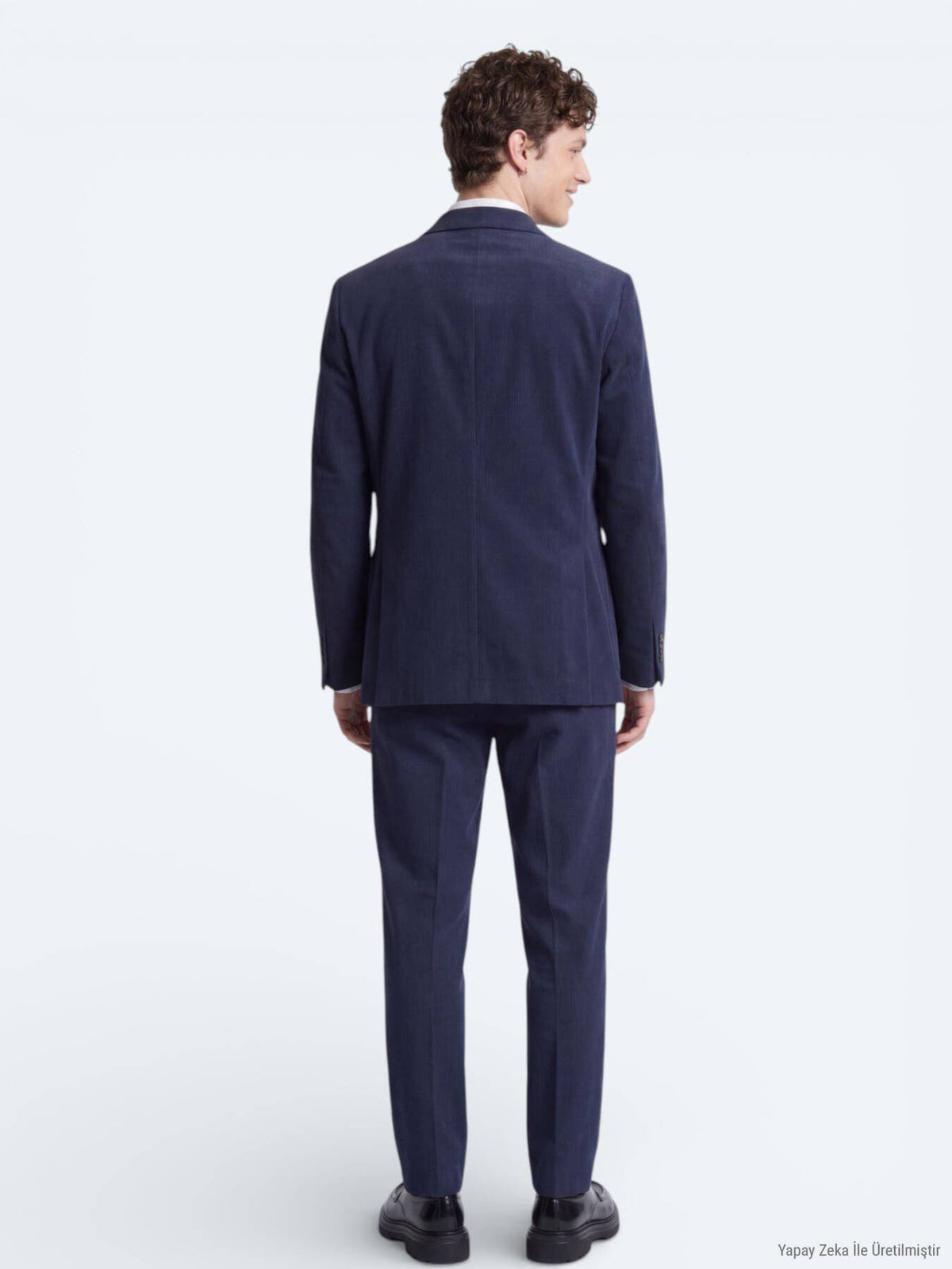Marineblaue gestreifte Modern Fit Anzug